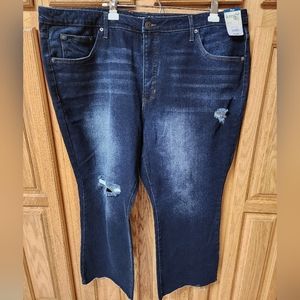 Dark Wash Plus Size Vintage Crop Bootcut Jeans